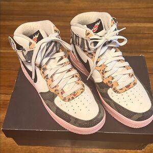 Nike Women's Athletic Shoes - White, Black, Pink, Leopard Print